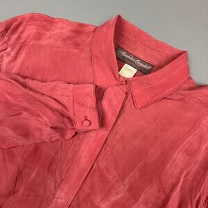 Alexander Campbell Pink Button Front Blouse Womens 6 Classic Minimalist